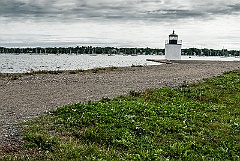 Cloudy Day at Derby Wharf Light Over Salem Harbor